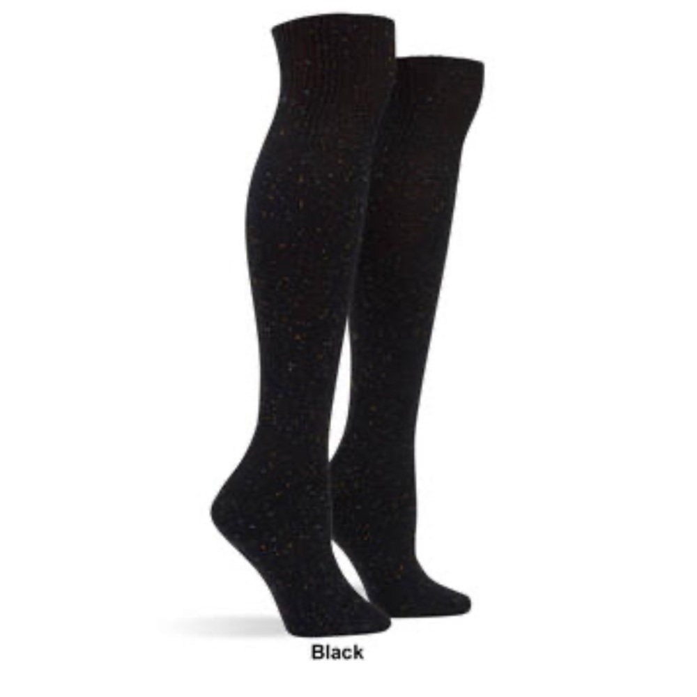 🌸 HUE | Black with Specks Soft Knee High Socks